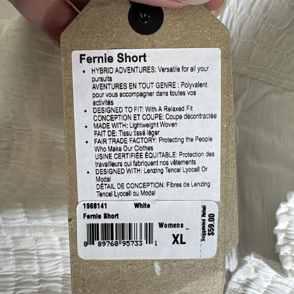 Prana Fernie Short Women XL White Gauzy Beachy‎ Crinkle Coverup Swim Beach - Picture 7 of 8
